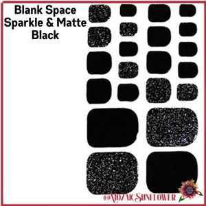 BLANK SPACE ✔Black Glitter Sparkle & Solid Pedi Nail Wraps 🌻🌻5 𝐅𝐨𝐫 $𝟗🌻🌻